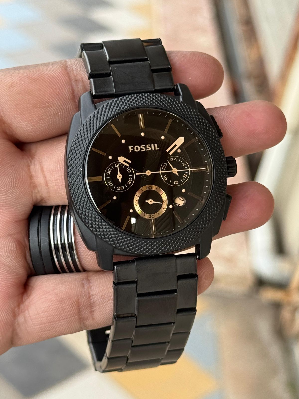 Fossil Machine Chronograph Analog Ion plated Dial Men's Matt Finish Watch