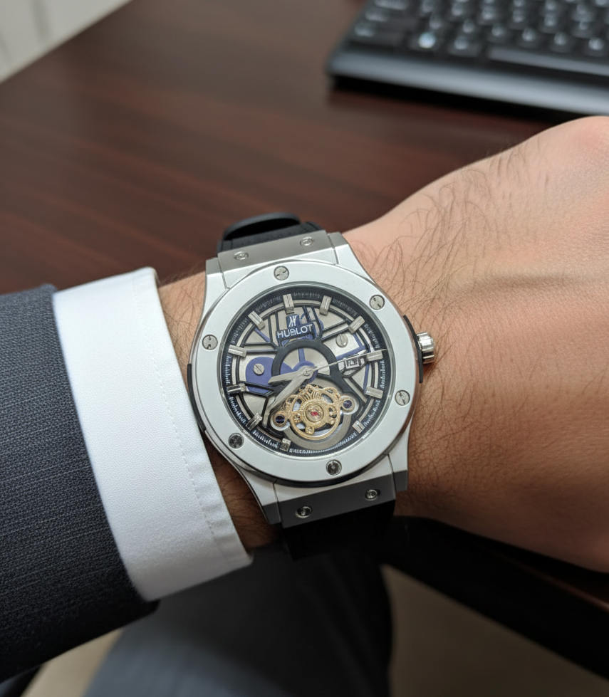 Hublot Lethar Belt Watch Simple Elegant-2