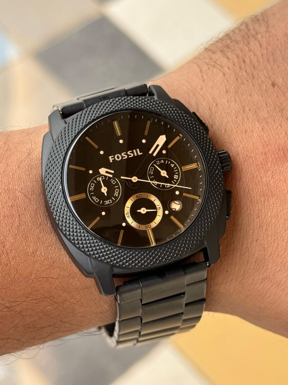 Fossil Machine Chronograph Analog Ion plated Dial Men's Matt Finish Watch