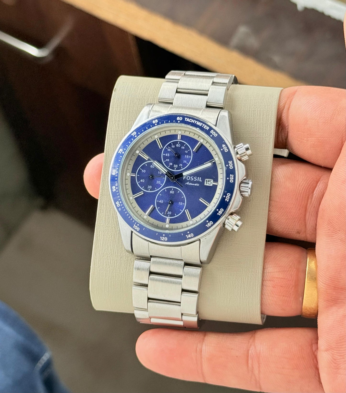 Fossil Autocross Silver Quartz Stainless Steel Watch BQ2869