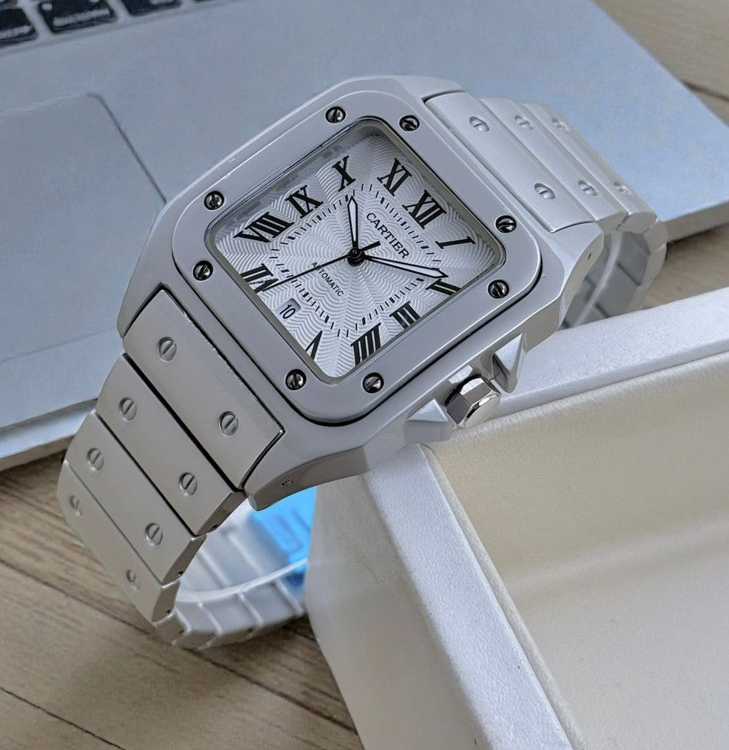 Erawrist Cart Luxury Watch Silver Colour Bracelet with White Dial.