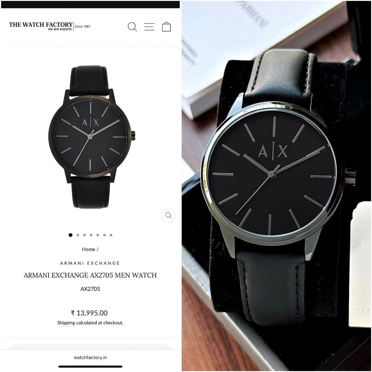 Armani Exchange Analog Black Men Watch AX2703