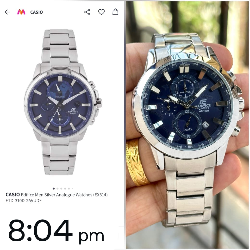 CASIO Edifice Men Luxury Watch EX314 ETD-310D-2AVUDF- Neavy Blue Dial.